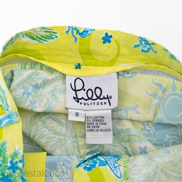 Lilly Pulitzer Cruisin Cargo Pants 6 Vintage Y2K Capri Tropical Beach Rare Print - Picture 3 of 13